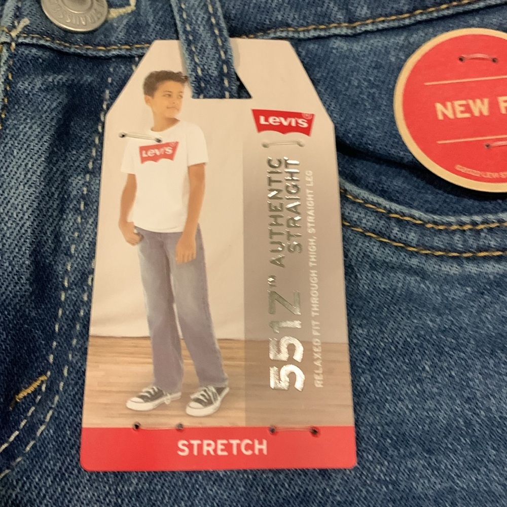 Levi’s 551Z Boys Jeans NEW Size 7x Reg adjustable waist Relax fit straight leg - Picture 6 of 10